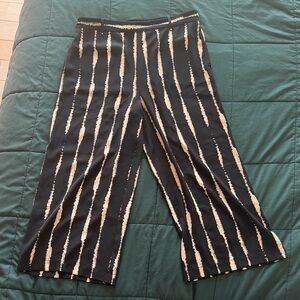 Stylish Black and Cream Wide Leg Pants